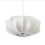 Nowoczesna lampa wisząca Silk V-shape 45 - biała do sypialni