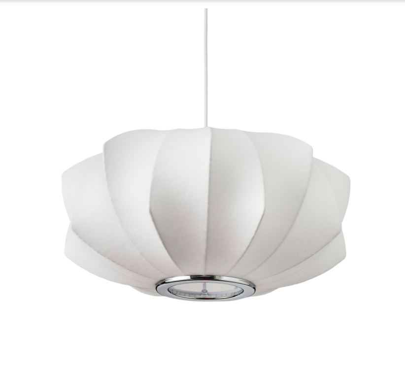 Nowoczesna lampa wisząca Silk V-shape 45 - biała do sypialni