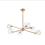 Nowoczesny żyrandol art deco Cosmic 6 - transparentne kule