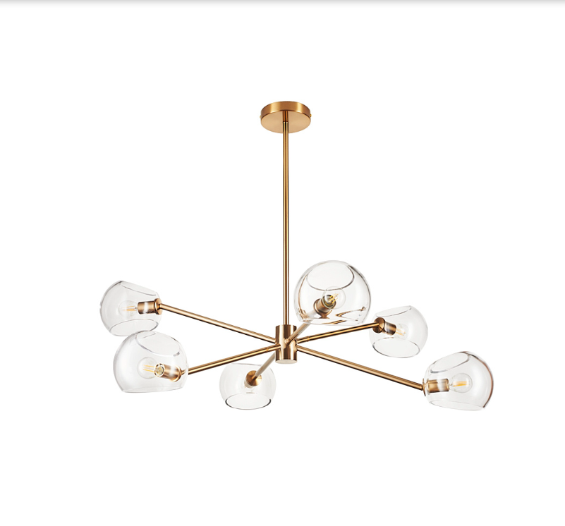 Nowoczesny żyrandol art deco Cosmic 6 - transparentne kule