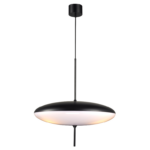 Płaska lampa wisząca Piatto 50 - czarno-biała