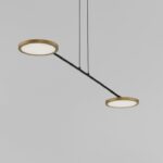 Płaska lampa wisząca Vialto 2 - złota
