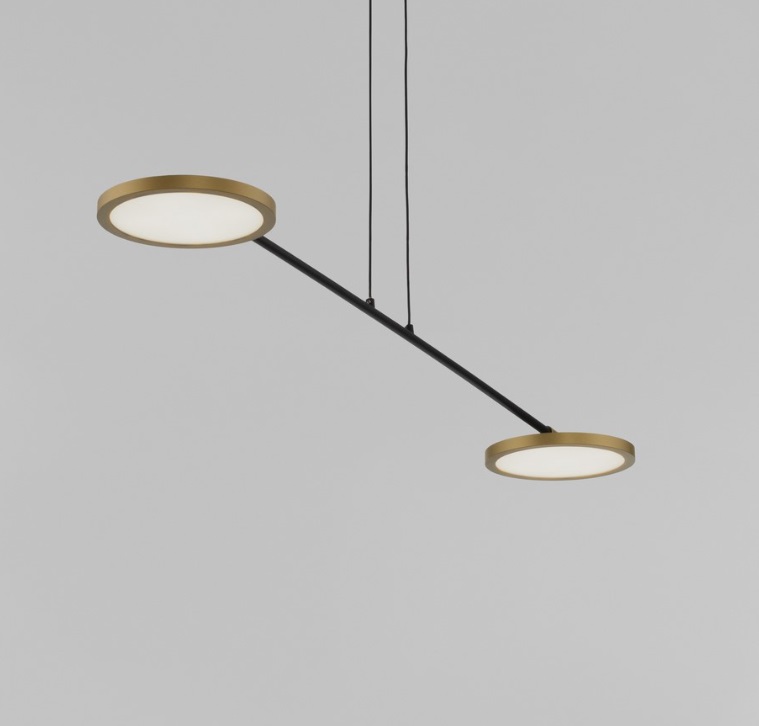 Płaska lampa wisząca Vialto 2 - złota