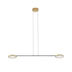 Płaska lampa wisząca Vialto 2 - złote dyski LED
