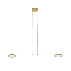 Płaska lampa wisząca Vialto 2 - złote dyski LED