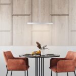 Płaska lampa wisząca do jadalni ze stołem Neru LED - biały mat