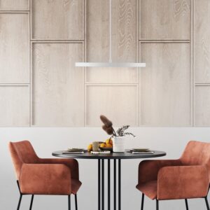 Płaska lampa wisząca do jadalni Neru LED - biały mat