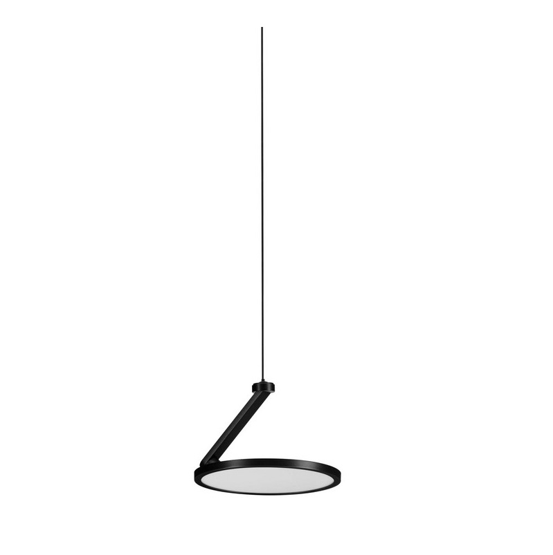 Płaska regulowana lampa wisząca Eclipto - czarna 14W LED