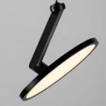 Płaska regulowana lampa wisząca Eclipto - czarna