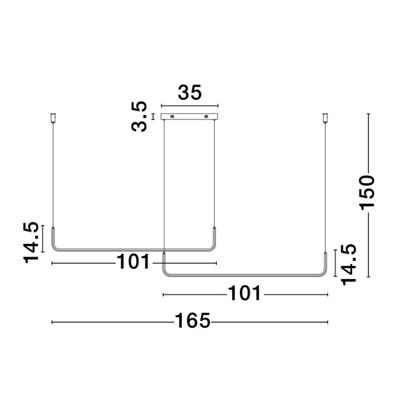 Podłużna lampa wisząca Lineform 2