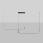 Podłużna lampa wisząca nad stół Lineform 2 LED - czarna 42W