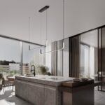 Podłużna lampa wisząca nad wyspę i stół Lineform 2 LED - czarna 42W