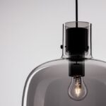 Szara lampa wisząca Mellu 30 - szklana