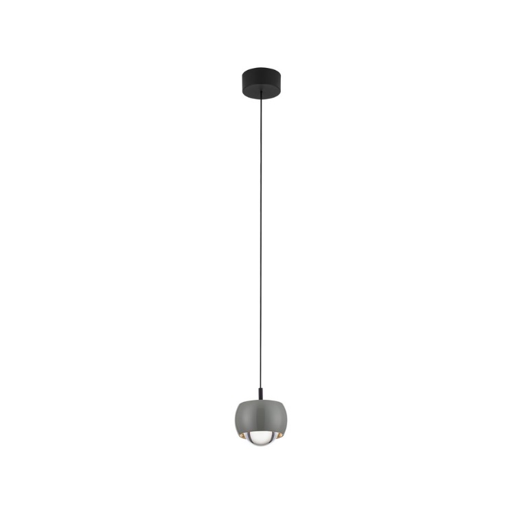 Szara lampa wisząca do sypialni Softlin LED - nad szafkę