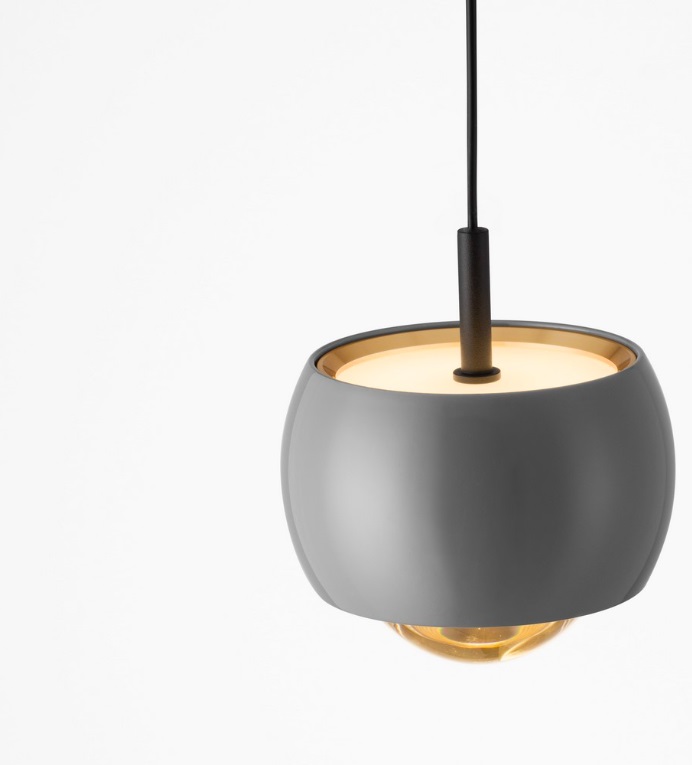 Szara lampa wisząca nad szafkę nocną Softlin LED
