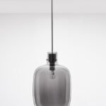 Szara szklana lampa wisząca Mellu 30