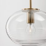 Szklana klasyczna lampa wisząca Quina 28 - złota
