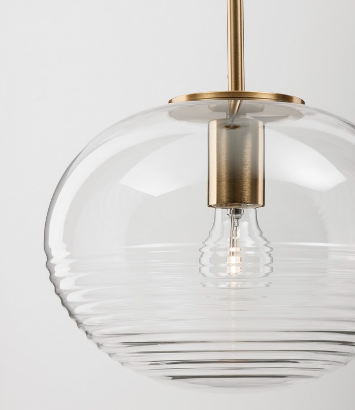 Szklana klasyczna lampa wisząca Quina 28 - złota