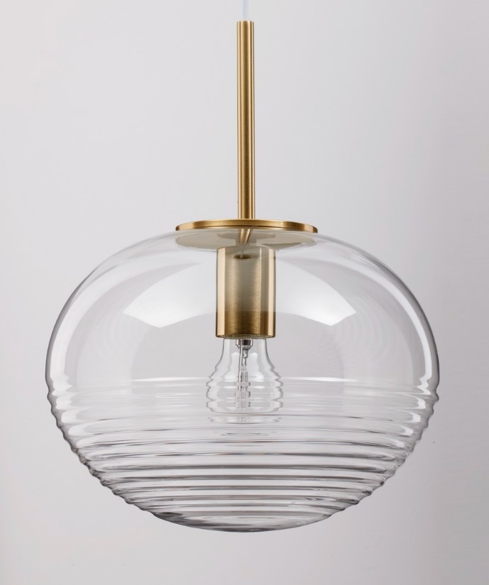Szklana klasyczne lampa wisząca Quina 28 - złota