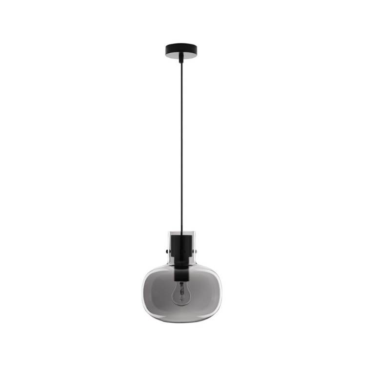 Szklana lampa wisząca Mellu 22 - dymiony klosz