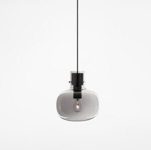 Szklana lampa wisząca Mellu 22 - dymiony klosz