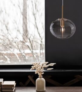 Szklana lampa wisząca Quina 28 - klasyczne złoto