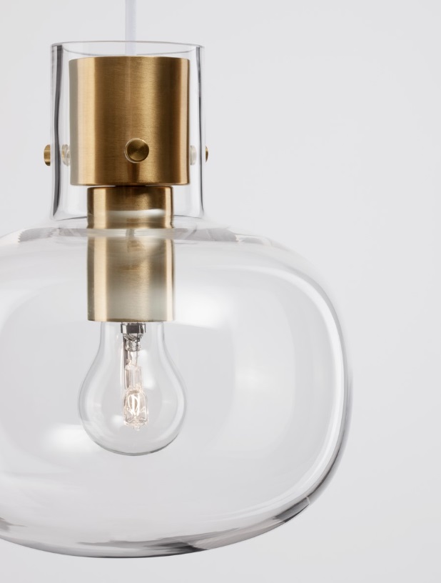 Transparentna lampa wisząca Mellu 22 - złota oprawa