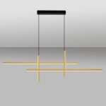 Złota geometryczna lampa wisząca Shadowbeam LED