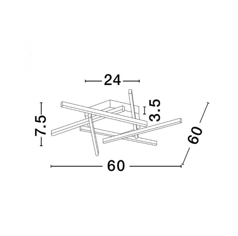 Złota lampa sufitowa Shadowbeam 60