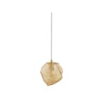 Złota lampa wisząca Etuda - bursztynowe szkło