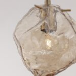 Złota lampa wisząca Etuda - szkło kamień