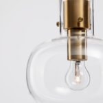 Złota lampa wisząca Mellu 22 - transparentny szklany klosz