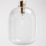 Złota lampa wisząca Mellu 30 - szkło transparentne