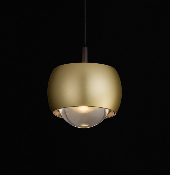 Złota lampa wisząca Softlin LED - kulka