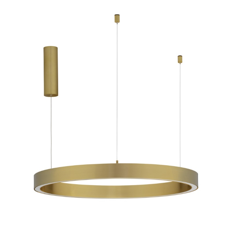 Złota lampa wisząca Tovia 80 - elegancki ring LED