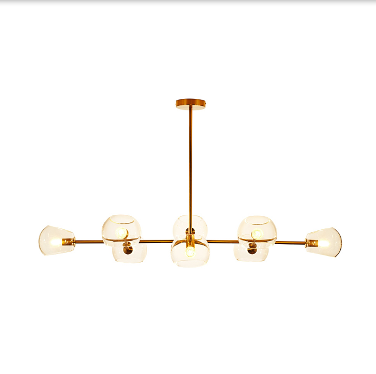 Złota lampa wisząca art deco Cosmic 8 - nad stół