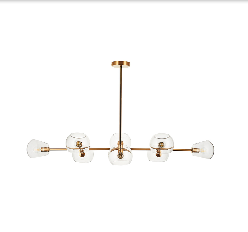 Złota lampa wisząca art deco Cosmic 8 - nad wyspę