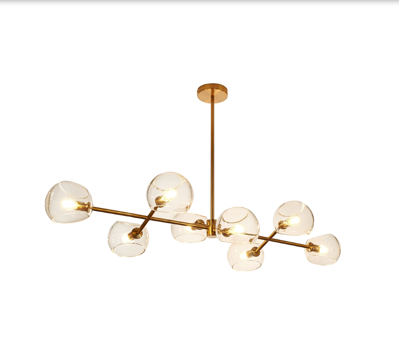 Złota lampa wisząca art deco Cosmic 8 - szklane kule