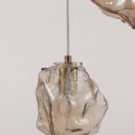 Złota lampa wisząca art deco Etuda 3 - szkło