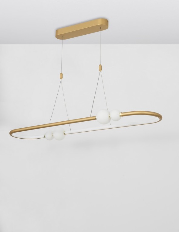 Złota lampa wisząca na pilota Xalume LED