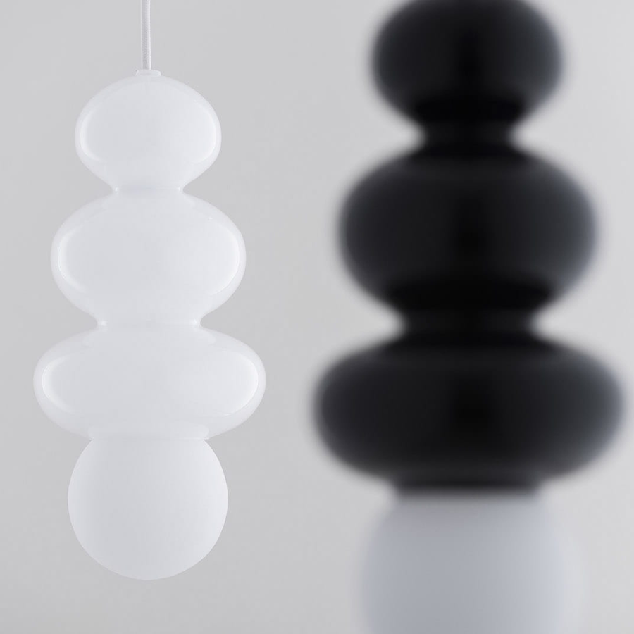 Biała i czarna lampa w stylu japandi - Orlando Plus Argon