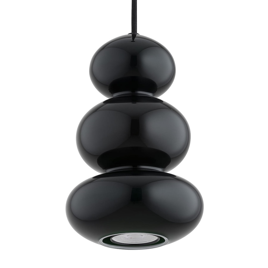 Czarna lampa wisząca nad szafkę w sypialni Orlando Argon - dyskretne światło
