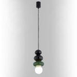 Czarna lampa wisząca z kulkami Orlando Plus - styl retro, IP44
