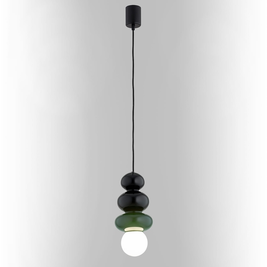Czarna lampa wisząca z kulkami Orlando Plus - styl retro, IP44
