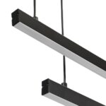 Podwójna lampa liniowa Miami Argon - 2 czarne listwy nad biurko