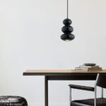 Nowoczesna lampa wisząca Orlando Argon - czarne szklane kulki