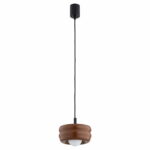 Lampa wisząca w stylu retro Tevo - szklany klosz terakota
