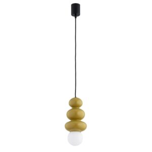 Musztardowa lampa wisząca z kulkami Orlando Plus - retro, IP44