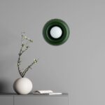 Płaska lampa do salonu Tevo Argon - butelkowa zieleń