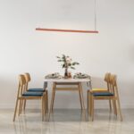 Podłużna lampa wisząca nad stół w kuchni Miami Argon - terakota